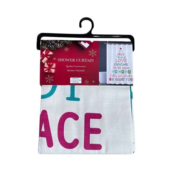 Joy Piece Love Holiday Festive Tree Shower Curtain 72” x 72” NWT - Picture 3 of 7